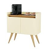 Buffet Aparador Balcão Cantinho Do Café Cozinha E Sala De Jantar Retrô Vintage 2 Portas Gold Primus Pérola Mel