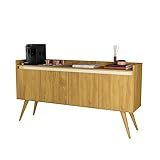 Buffet Aparador Balcão Cantinho Do Café Cozinha E Sala De Jantar Retrô Vintage 4 Portas Gold Primus Mel Pérola