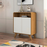 Buffet Aparador Eccos Minimalista Nature offwhite Cor Marrom claro