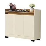 Buffet Aparador Para Sala Armário Organizador Multiuso Mini Balcão Cantinho Do Café Cozinha Real Primus 3 Portas Pérola Mel