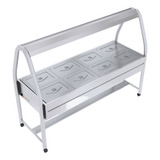 Buffet Carro Self Service Térmico 8 Cubas Inox Banho Maria 