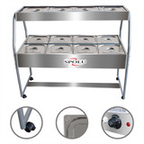 Buffet Self Service Inox 8 Cubas Quente 4 Frias Restaurante
