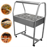 Buffet Self Service Quente Carro Térmico 6 Cubas Banho Maria