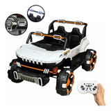 Buggy Carro Elétrico 12v Infantil Controle Som 2 Assentos Cor Branco