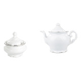 Bule Açucareiro Filete Prata Pomerode Porcelana Schmidt
