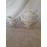 Bule Cafe E Leiteira Antigos Porcelana Real Antigos