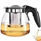 Bule Chaleira De Vidro Infusor Inox 900ml Borossilicato Jarra Resistente Transparente Café Chá Mesa Material Premium