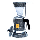 Bule Coador De Café Mancebo Suporte Alumínio Colorido Retro Cor Preto