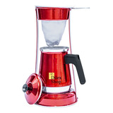 Bule Coador De Café Mancebo Suporte Alumínio Colorido Retro Cor Vermelho