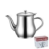 Bule De Cafe Bico Fino Inox Com Tampa 420ml Ideal Para Chá E Leite Design Elegante E Resistente