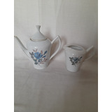 Bule De Cafe E Leiteira De Porcelana Pozzani Antigos