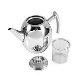 Bule De Chá De Aço Inoxidável 1L 1 5L Durável Mini Polido Fácil Despejar Bule Café Com Filtro De Infusor E Tampa Grande Capacidade Para Chá Solto Chá Verde Café Casa Restaurante 1500ml 
