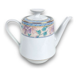 Bule De Chá Porcelana Schmidt Filetado A Ouro Antigo