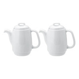 Bule De Porcelana Jogo 2 Unidades 370ml Porcelana Schmidt