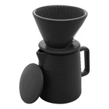 Bule Em Cerâmica Com Suporte Para Filtro E Tampa 600ml Wolff
