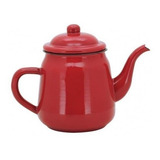 Bule Esmaltado Vermelho 1 Litro Café Leite Chá Vintage