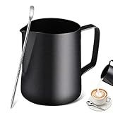 Bule Jarra Leiteira Barista 600ml Inox Preto Caneta Latte Precisão E Estilo Para O Seu Café InCasa