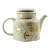 Bule Porcelana Inglesa Esmaltado Pintado Flores Chá B2162