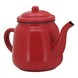 Bule Vermelho Café Chá 1l Esmaltado Retro Chaleira Linda