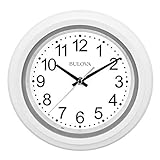 Bulova Relógio De Parede C4865 Com Mostrador Iluminado 25 4 Cm Branco
