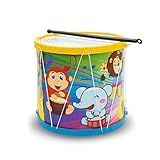 Bumbo Tambor Infantil Grande Animais Colorido Baqueta Bumbinho Instrumentos Brinquedo Educacional