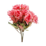 Buque Mini Rosas Com 10 Flores Folhas Complementos Coloridas