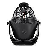 Bússola Marítima Bússola De Barco Leve LED Com Suporte De Montagem Ajustável Bússolas Automotivas Eletrônicas Giratórias Multifuncionais Para Caminhão De Barco