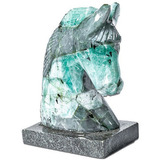 Busto De Cavalo 9cm Pedra Esmeralda