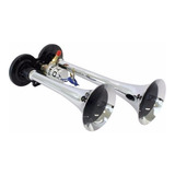 Buzina 2 Cornetas Cromada Ar Valvula Eletrica 12v 043 Kit