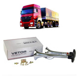 Buzina 2 Cornetas Cromada Ar Valvula Eletrica 12v Ou 24v kit