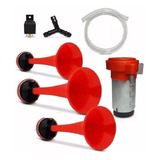 Buzina 3 Cornetas E Compressor 12v Tipo Caminhão Verdureiro