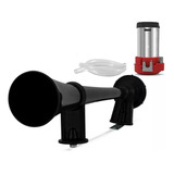 Buzina A Ar 1 Cornetão 485mm Preto Compressor Elétrico 12v