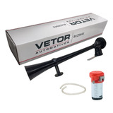 Buzina Automotiva Maritima Ar 50 Cm Compressor 12v Preto