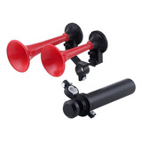 Buzina De Ar 2 Cornetas Mini Dupla Bike Forte Potente Cores Cor Vermelho