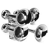 Buzina De Ar De Trem Elétrica 4 Trompetes 145dB Som Alto Para Caminhão Carro Iate 160mm De Diâmetro