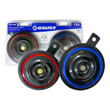 Buzina Disco Par 12v Universal Gauss Grave Agudo 2 Tons 92mm