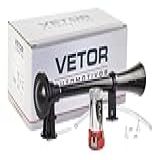 Buzina Eletropneumática Vetor Auto Grande Preta 40cm 24v VT302P