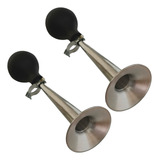 Buzina Sorveteiro Trombone Com Pera Cone Aluminio Grande 2 U