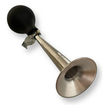 Buzina Sorveteiro Trombone Com Pera Cone Em Aluminio Grande