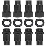 Bxian Kit De Reparo De Plástico Para Mangueira De Jardim Expansível Preta 4 Peças Adaptador De Torneira De Jardim Conector De Mangueira Com Arruela De Borracha Kit De Reparo Para Unidade De