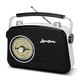 ByronStatics Rádio FM Preto Portátil Rádio Pequeno Vintage Retrô Com Grande Mostrador Giratório Analógico Plugue De Alimentação Ou Rádio A Bateria AA De 4 X 1 5 V Rádios Portáteis Com Conector De Fone De Ouvido