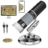 Bysameyee Microscópio Digital Sem Fio 4K 3840x2160P Câmera De Inspeção Portátil HD USB Ampliação De 50 X 1000 X Compatível Com IPhone IPad Android Celular Tablet Windows Mac Com Suporte