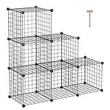 C-AHOME Organizador De Armazenamento De Cubo De Arame 6- Unidades De Prateleiras Modulares- Preto- 6 Cubes- 1