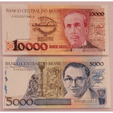 C196 c Notas Antigas De 5 E 10 Mil Cruzados Fe série 0001