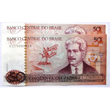 C2708 Brasil 02 Cédulas De 50 Cruzados 1986 c182 Fe
