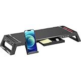 C3Tech Base Para Monitor C3Tech BM-100BK- Preto- Possui Hub USB Embutido Com Saídas 4 X USB 2-0- Apoie Monitor- Notebook- Impressora- TV- Console