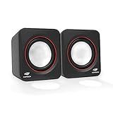 C3Tech Caixa De Som SP-301BK Preto - Sistema De Audio 2-0 P2 Com Blindagem Eletromagnética Alimentacao Via Porta USB