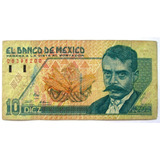 C8523 México Cédula De 10 Pesos De 1992 Em Bom Estado