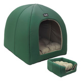Cabana 2x1 Verde Avuk Pet Cama Cachorro Gato Toca Casa