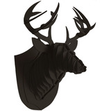 Cabeça Alce 3d Mdf Cor Preto Grande Mdf 3mm